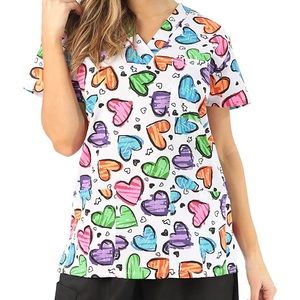 Women’s scrub top patterned